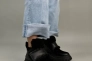 Ботинки женские кожаные черные с вставками замши Фото 2