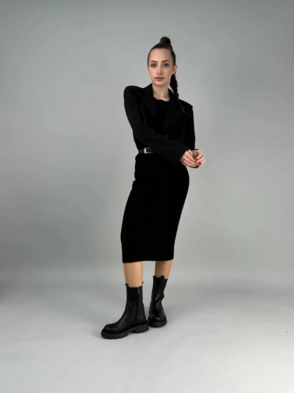 Челси женские кожаные черные на черной подошве демисезонные фото 9 — интернет-магазин Tapok