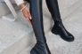 Сапоги чулки женские кожаные черного цвета зимние Фото 15