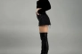 Сапоги чулки женские кожаные черного цвета зимние Фото 7