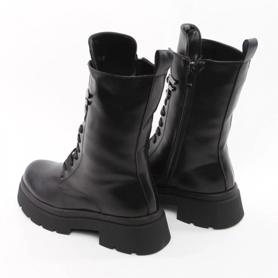 Ботинки женские зимние 338722  Fashion Черный фото 5 — интернет-магазин Tapok