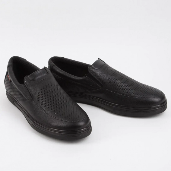 Мокасины мужские кожаные 339453  Fashion Черный фото 4 — интернет-магазин Tapok
