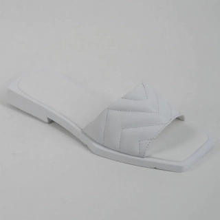 Шлепанцы женские кожаные 339510  Fashion Белый