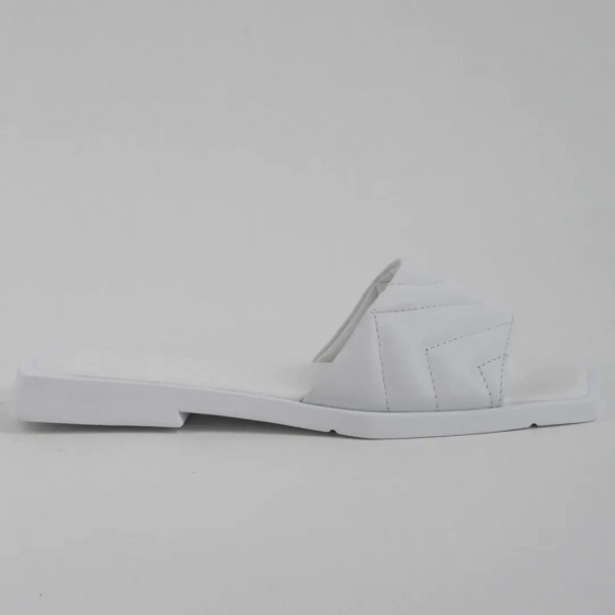 Шлепанцы женские кожаные 339510  Fashion Белый фото 2 — интернет-магазин Tapok