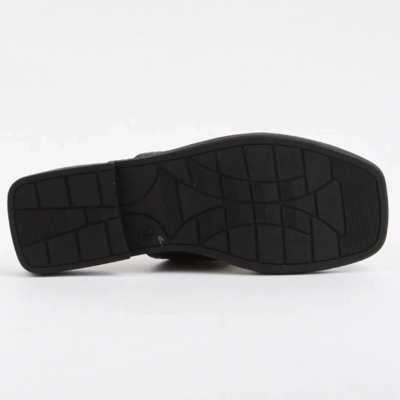 Шлепанцы женские кожаные 339913  Fashion Черный фото 3 — интернет-магазин Tapok