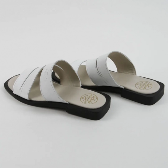 Шлепанцы женские кожаные 339919  Fashion Белый фото 5 — интернет-магазин Tapok
