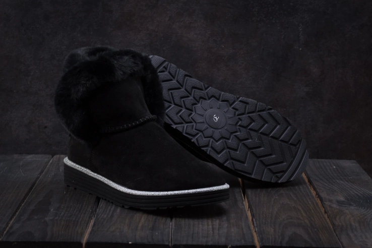 Женские ботинки замшевые зимние черные Best Vak УГ 44 -01 фото 2 — интернет-магазин Tapok