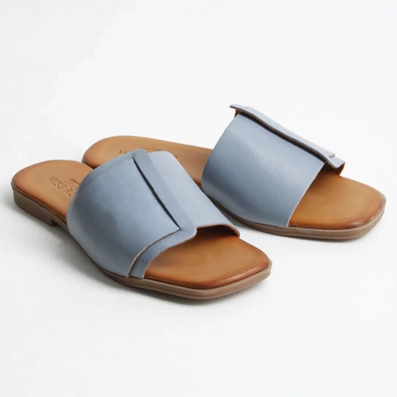 Шлепанцы женские кожаные 340348  Fashion Синий фото 4 — интернет-магазин Tapok