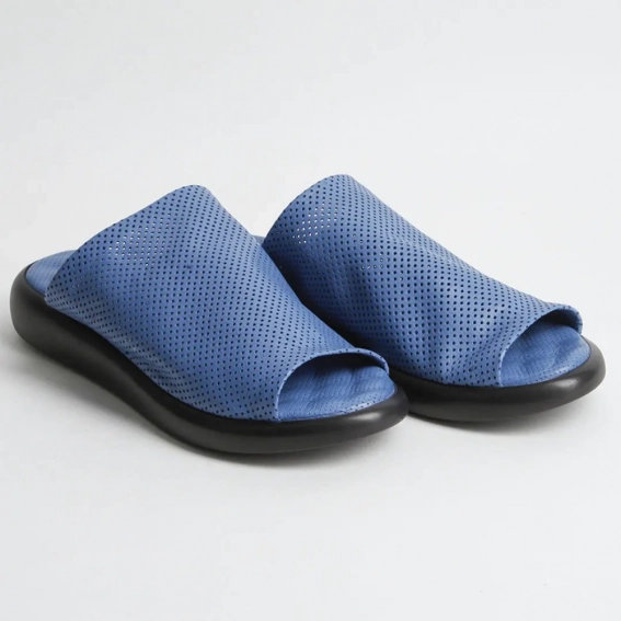Шлепанцы женские кожаные 340419  Fashion Синий фото 4 — интернет-магазин Tapok