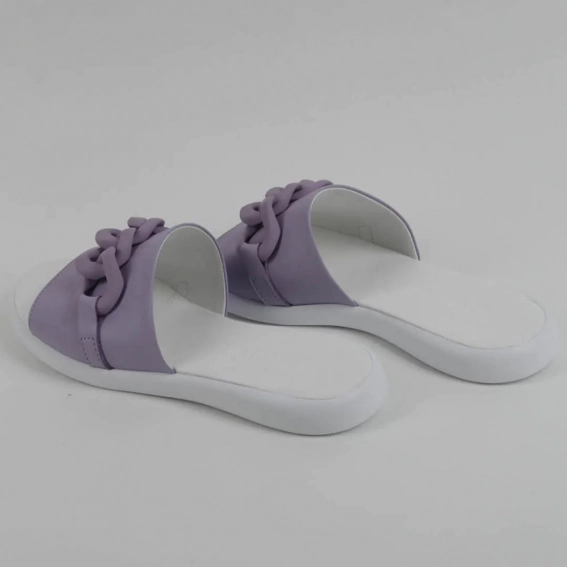 Шлепанцы женские кожаные 339714  Fashion Фиолетовый фото 5 — интернет-магазин Tapok