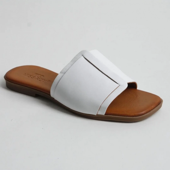 Шлепанцы женские кожаные 340352  Fashion Белый фото 1 — интернет-магазин Tapok