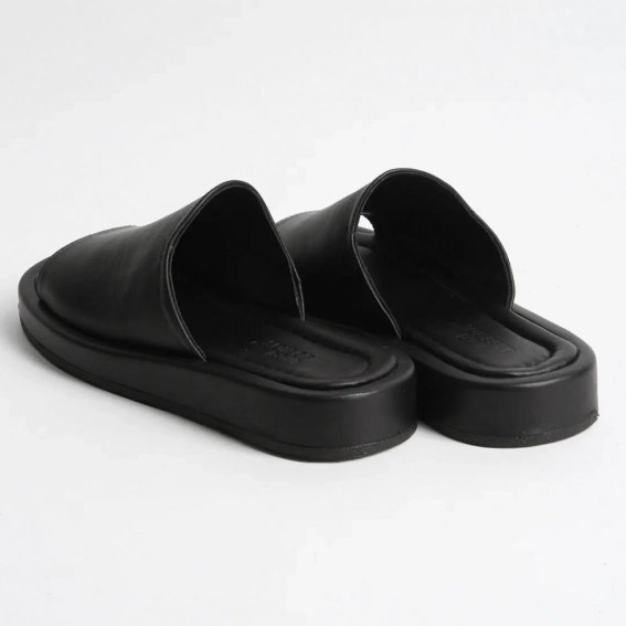 Шлепанцы женские кожаные 340391  Fashion Черный фото 5 — интернет-магазин Tapok