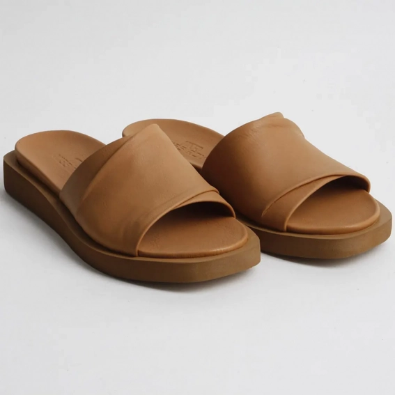 Шлепанцы женские кожаные 340410  Fashion Коричневый фото 4 — интернет-магазин Tapok