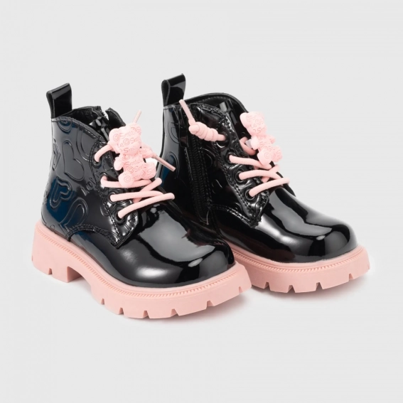 Ботинки для девочки Bessky B2666-5A Черно-розовый фото 1 — интернет-магазин Tapok
