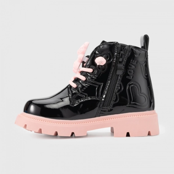 Ботинки для девочки Bessky B2666-5A Черно-розовый фото 3 — интернет-магазин Tapok