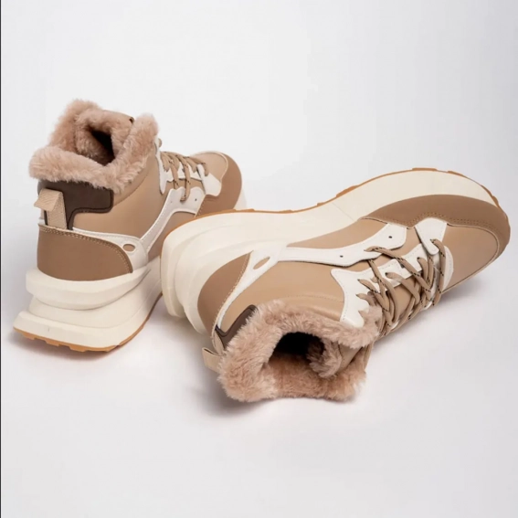 Кросівки високі зимові 341435 Fashion Бежевий фото 5 — інтернет-магазин Tapok