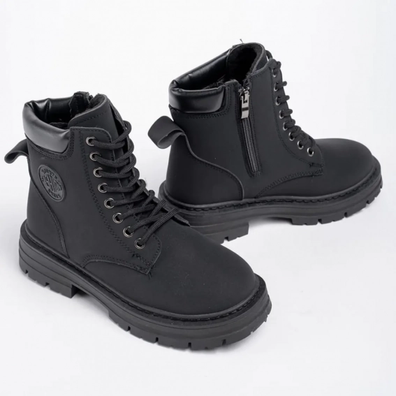 Ботинки женские 341436  Fashion Черный фото 4 — интернет-магазин Tapok