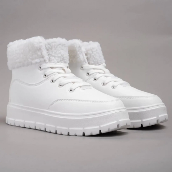 Кеды зимние высокие 341753  Fashion Белый фото 4 — интернет-магазин Tapok