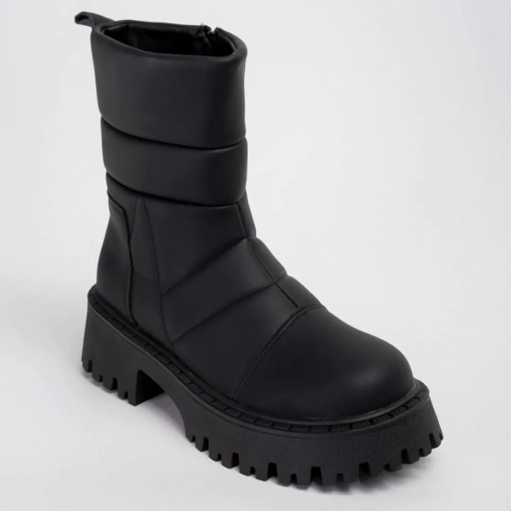 Стьобані зимові чоботи 341797 Fashion Чорний фото 1 — інтернет-магазин Tapok