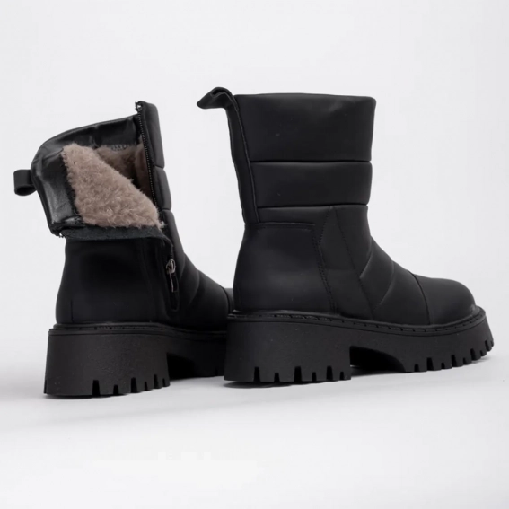Стьобані зимові чоботи 341797 Fashion Чорний фото 5 — інтернет-магазин Tapok
