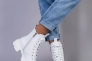 Ботинки женские кожаные белые на шнурках и с замком демисезонные Фото 4