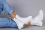 Ботинки женские кожаные белые на шнурках и с замком демисезонные Фото 6
