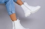 Ботинки женские кожаные белые на шнурках и с замком демисезонные Фото 8