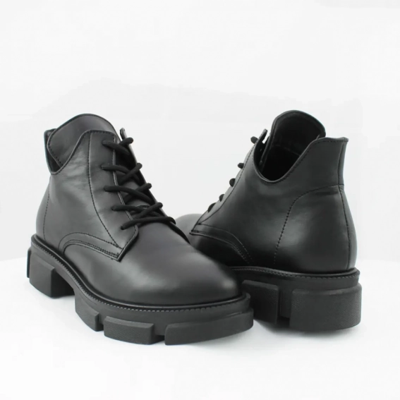 Ботинки кожаные на байке 587926 Черные фото 8 — интернет-магазин Tapok
