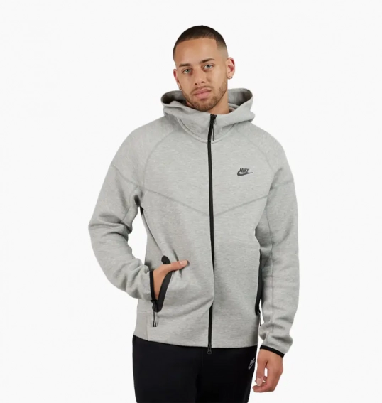 Толстовка Nike Tech Fleece Full-Zip Hoodie Grey FB7921-063 фото 1 — інтернет-магазин Tapok