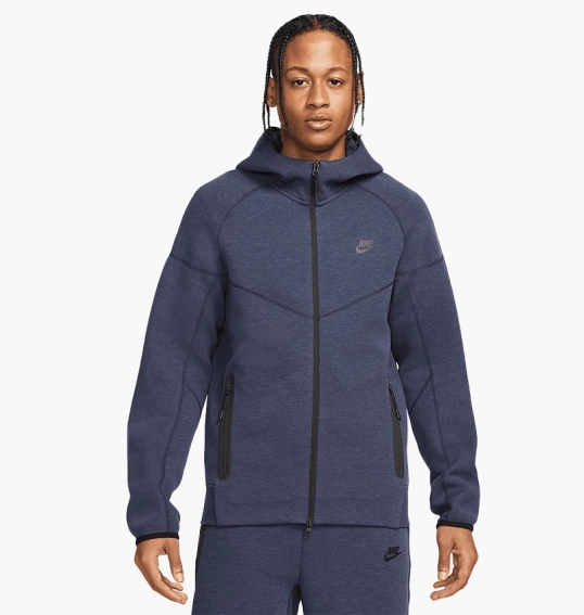 Толстовка чоловіча Nike Tech Fleece Full-Zip Windrunner Hoodie Blue FB7921-473 фото 5 — інтернет-магазин Tapok