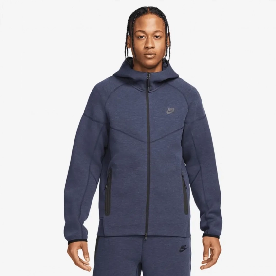 Толстовка чоловіча Nike Tech Fleece Full-Zip Windrunner Hoodie Blue FB7921-473 фото 2 — інтернет-магазин Tapok