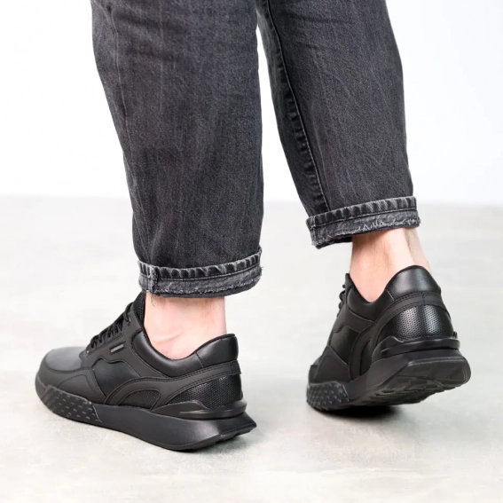 Кроссовки мужские кожаные 587942 Черные фото 5 — интернет-магазин Tapok