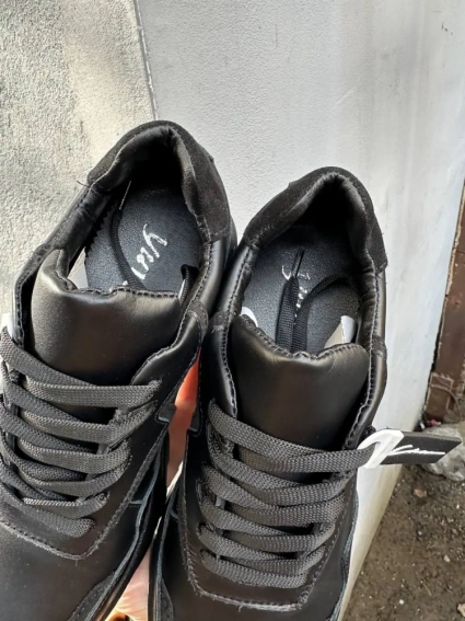 Жіночі кросівки шкіряні весняно-осінні чорні Yuves 121 фото 4 — інтернет-магазин Tapok