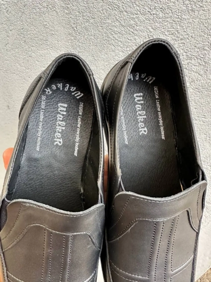 Чоловічі туфлі шкіряні весняно-осінні чорні Walker 16 фото 2 — інтернет-магазин Tapok
