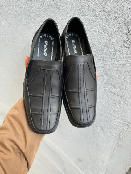 Чоловічі туфлі шкіряні весняно-осінні чорні Walker 16 фото 3 — інтернет-магазин Tapok