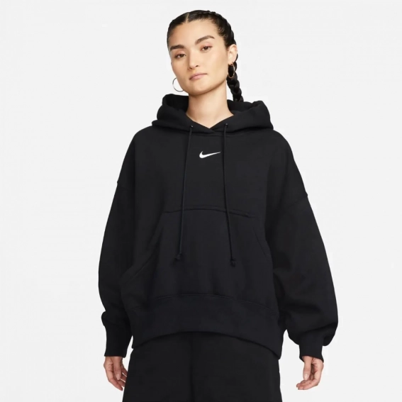 Кофта женская NIKE W NSW PHNX FLC OOS PO HOODIE DQ5858-010 фото 1 — интернет-магазин Tapok