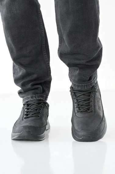 Мужские кроссовки кожаные весенне-осенние черные Emirro E 70 фото 2 — интернет-магазин Tapok
