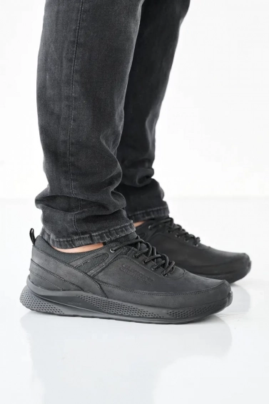 Мужские кроссовки кожаные весенне-осенние черные Emirro E 70 фото 3 — интернет-магазин Tapok