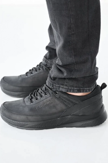 Мужские кроссовки кожаные весенне-осенние черные Emirro E 70 фото 4 — интернет-магазин Tapok