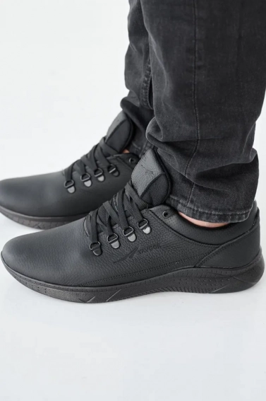 Мужские кроссовки кожаные весенне-осенние черные Yavgor 02 фото 5 — интернет-магазин Tapok