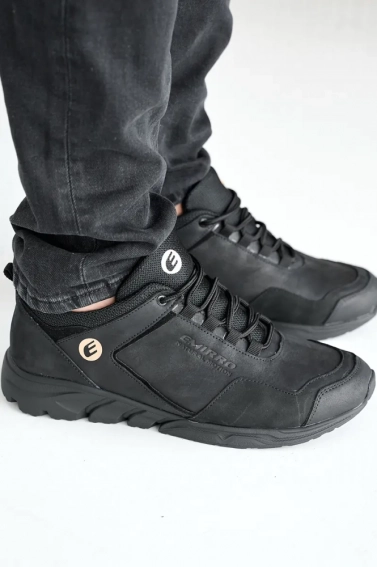Чоловічі кросівки шкіряні весняно-осінні чорні Emirro А2 фото 4 — інтернет-магазин Tapok