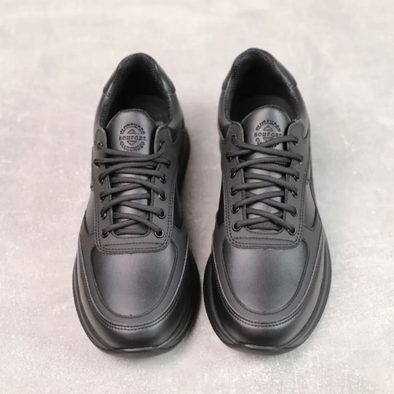 Кроссовки мужские кожаные 588050 Черные фото 3 — интернет-магазин Tapok