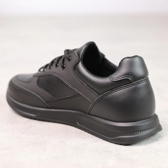 Кросівки чоловічі шкіряні 588050 Чорні фото 5 — інтернет-магазин Tapok