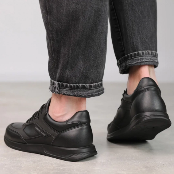 Кроссовки мужские кожаные 588050 Черные фото 12 — интернет-магазин Tapok