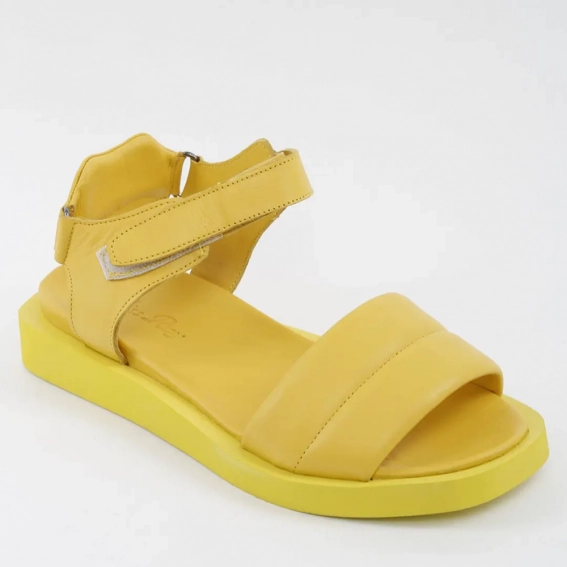 Босоножки женские кожаные 338596  Fashion Желтый фото 1 — интернет-магазин Tapok
