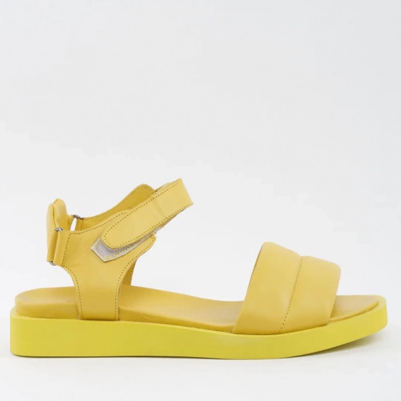 Босоножки женские кожаные 338596  Fashion Желтый фото 2 — интернет-магазин Tapok