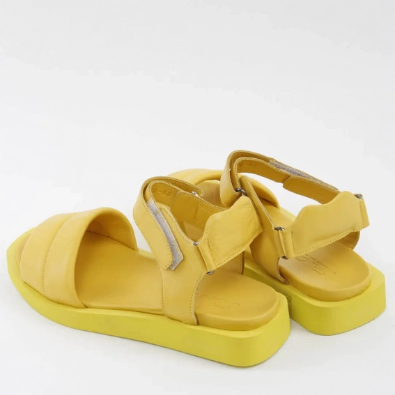 Босоножки женские кожаные 338596  Fashion Желтый фото 4 — интернет-магазин Tapok