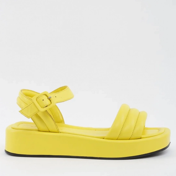 Босоножки женские кожаные 338585  Fashion Желтый фото 2 — интернет-магазин Tapok