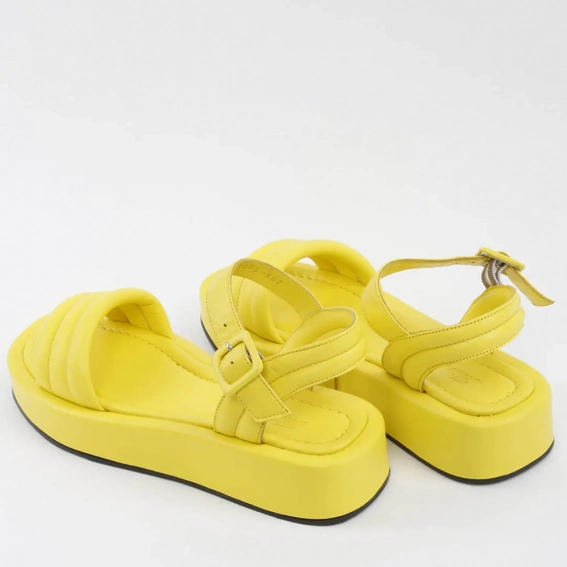 Босоножки женские кожаные 338585  Fashion Желтый фото 5 — интернет-магазин Tapok