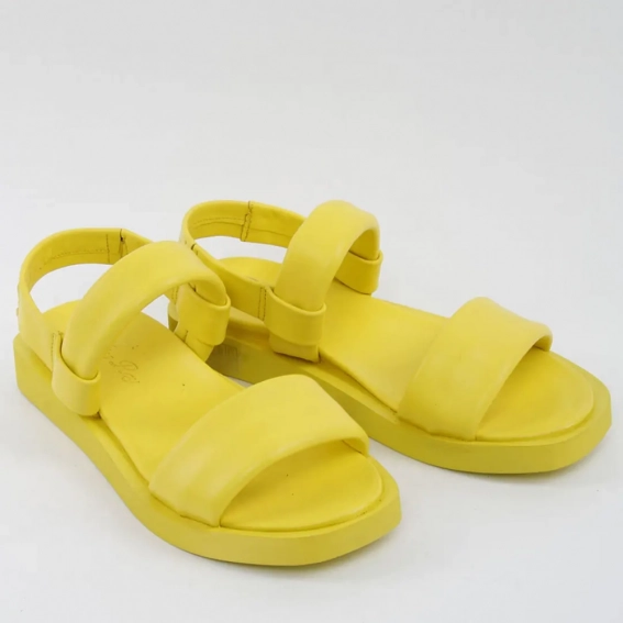 Босоножки женские кожаные 338606  Fashion Желтый фото 4 — интернет-магазин Tapok
